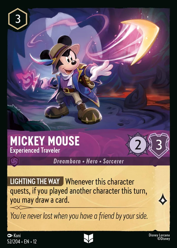Mickey Mouse - Experienced Traveler — Disney Lorcana Character card from Wilds Unknown