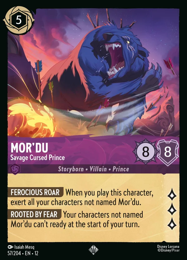 Mor'du - Savage Cursed Prince — Disney Lorcana Character card from Wilds Unknown