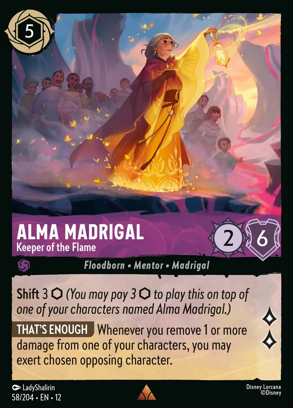 Alma Madrigal - Keeper of the Flame — Disney Lorcana Character card from Wilds Unknown
