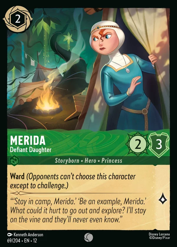 Merida - Defiant Daughter — Disney Lorcana Character card from Wilds Unknown