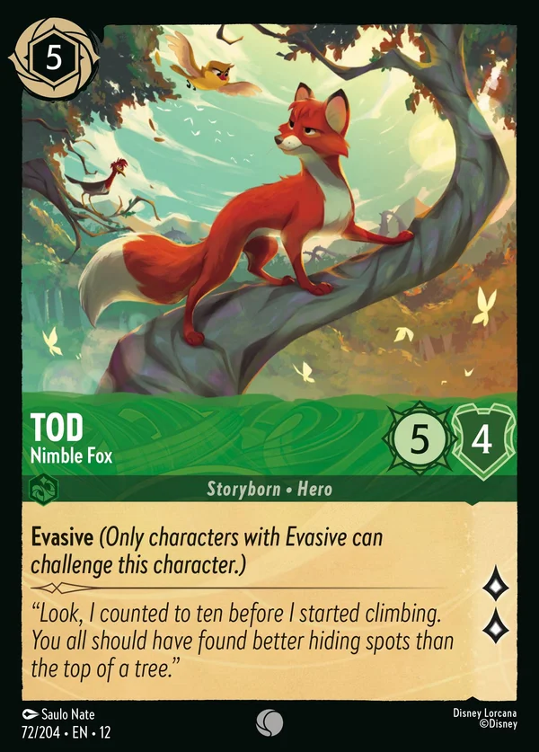 Tod - Nimble Fox — Disney Lorcana Character card from Wilds Unknown