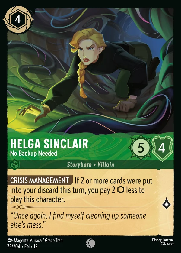 Helga Sinclair - No Backup Needed — Disney Lorcana Character card from Wilds Unknown
