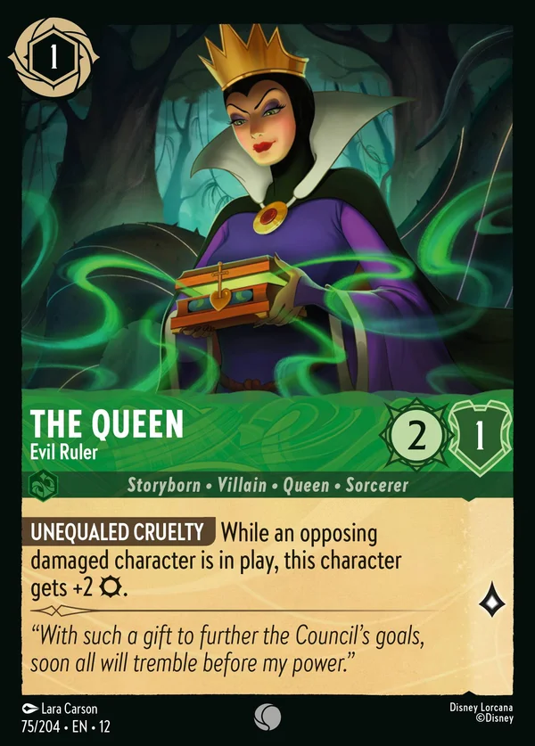 The Queen - Evil Ruler — Disney Lorcana Character card from Wilds Unknown