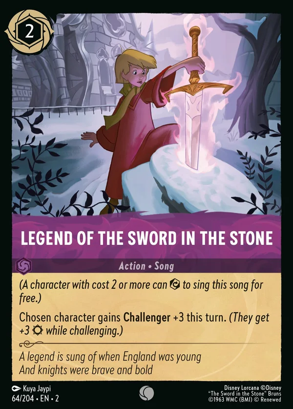 Legend of the Sword in the Stone — Disney Lorcana Action card from Rise of the Floodborn