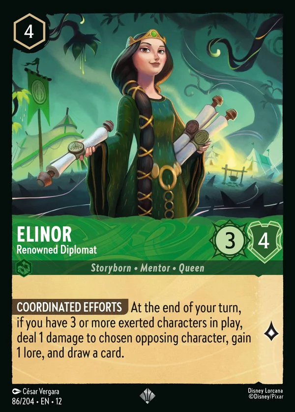 Elinor - Renowned Diplomat — Disney Lorcana Character card from Wilds Unknown