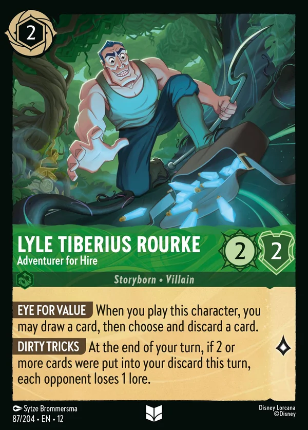 Lyle Tiberius Rourke - Adventurer for Hire — Disney Lorcana Character card from Wilds Unknown