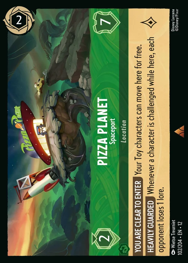Pizza Planet - Spaceport — Disney Lorcana Location card from Wilds Unknown