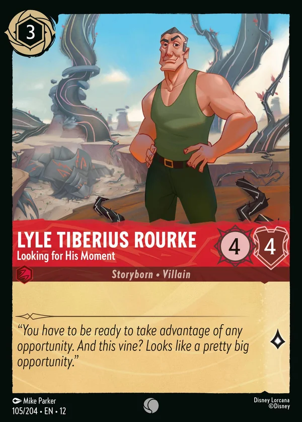 Lyle Tiberius Rourke - Looking for His Moment — Disney Lorcana Character card from Wilds Unknown