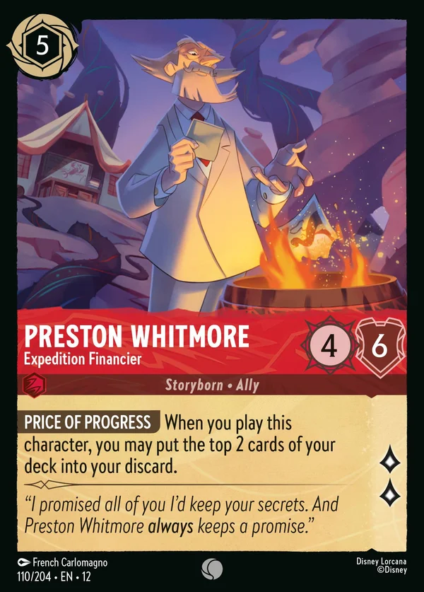 Preston Whitmore - Expedition Financier — Disney Lorcana Character card from Wilds Unknown
