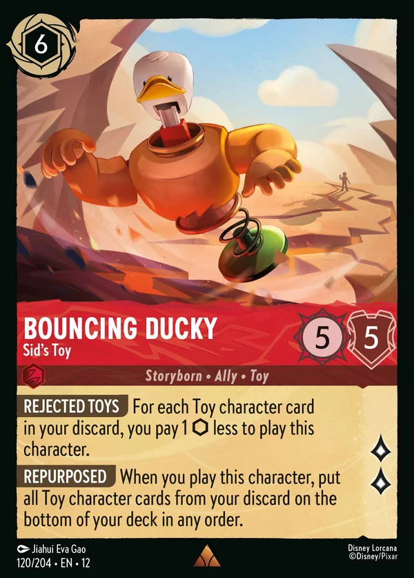 Bouncing Ducky - Sid's Toy — Disney Lorcana Character card from Wilds Unknown