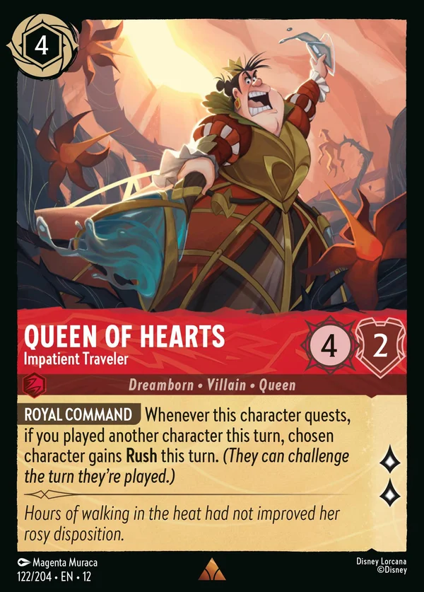 Queen of Hearts - Impatient Traveler — Disney Lorcana Character card from Wilds Unknown