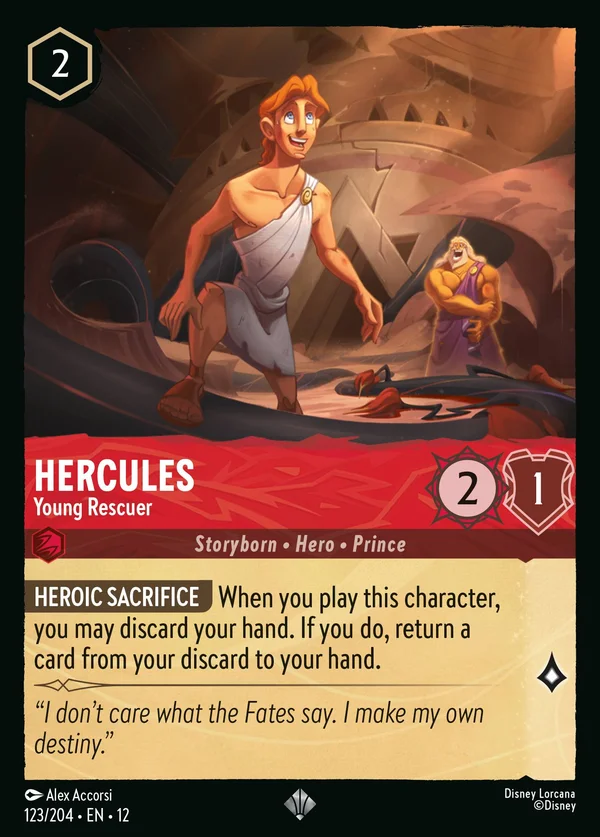 Hercules - Young Rescuer — Disney Lorcana Character card from Wilds Unknown