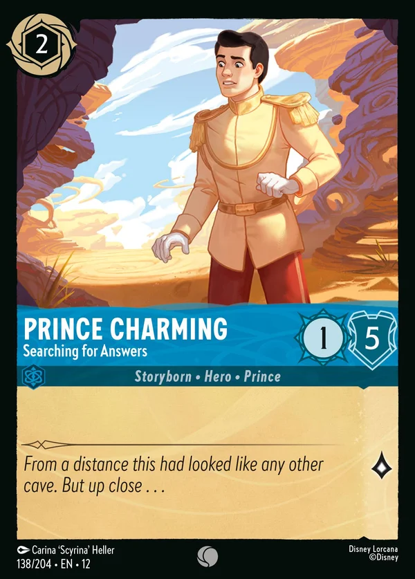 Prince Charming - Searching for Answers — Disney Lorcana Character card from Wilds Unknown
