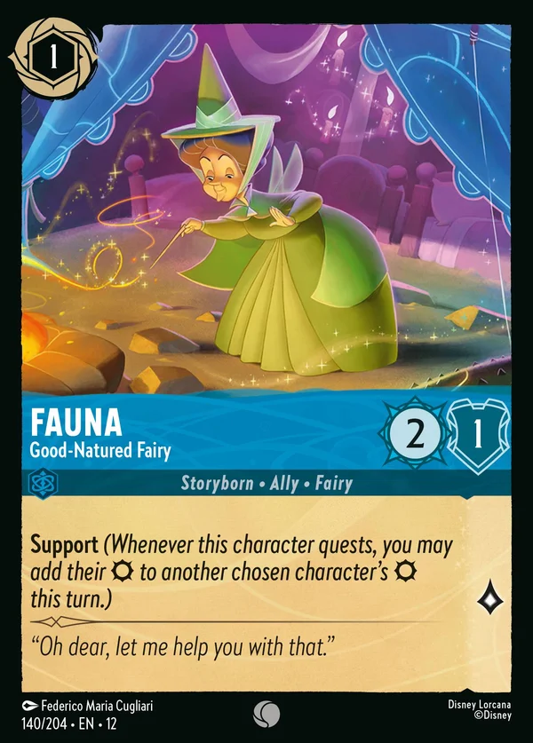 Fauna - Good-Natured Fairy — Disney Lorcana Character card from Wilds Unknown