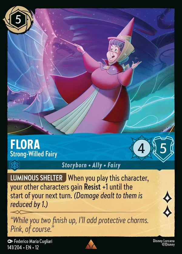 Flora - Strong-Willed Fairy — Disney Lorcana Character card from Wilds Unknown