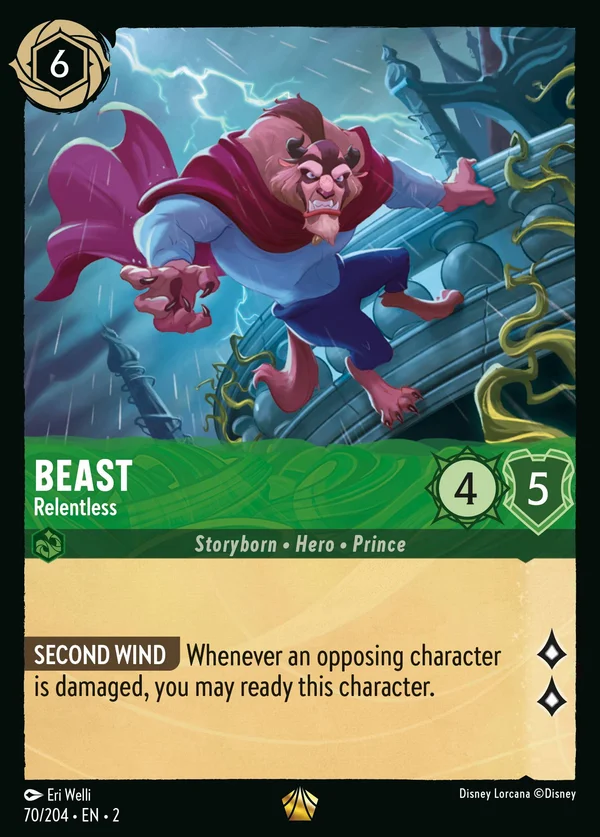 Beast - Relentless — Disney Lorcana Character card from Rise of the Floodborn