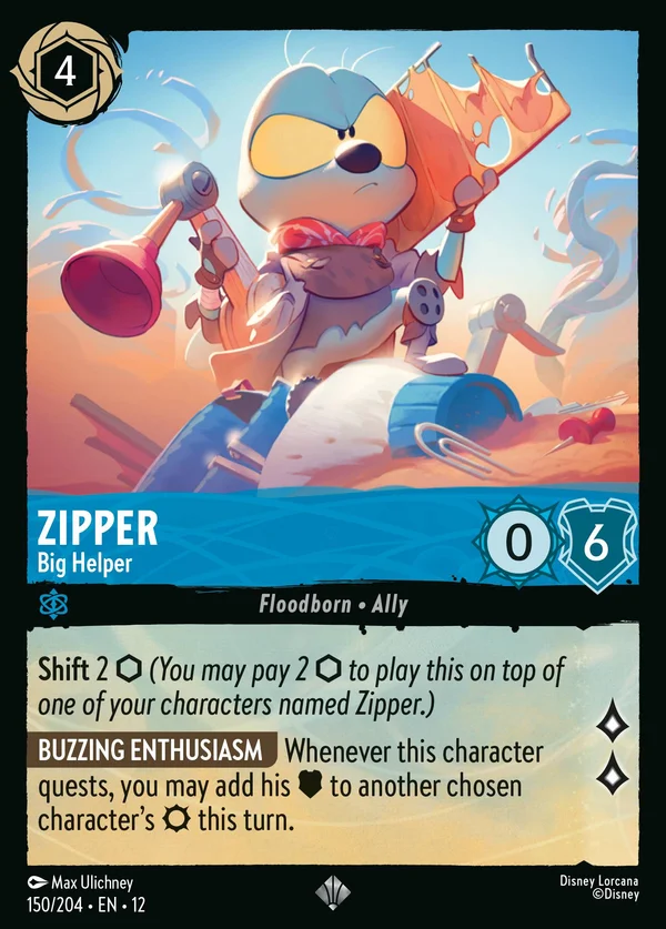 Zipper - Big Helper — Disney Lorcana Character card from Wilds Unknown