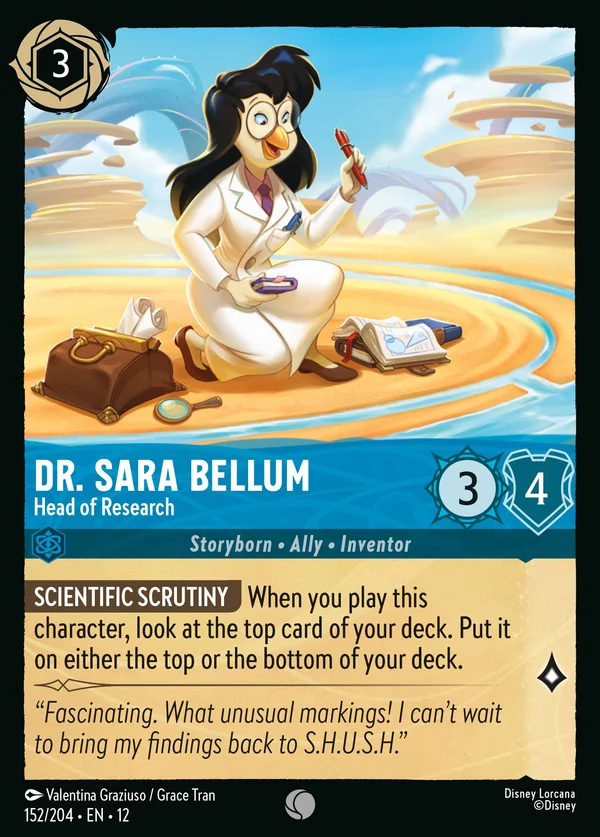 Dr. Sara Bellum - Head of Research — Disney Lorcana Character card from Wilds Unknown