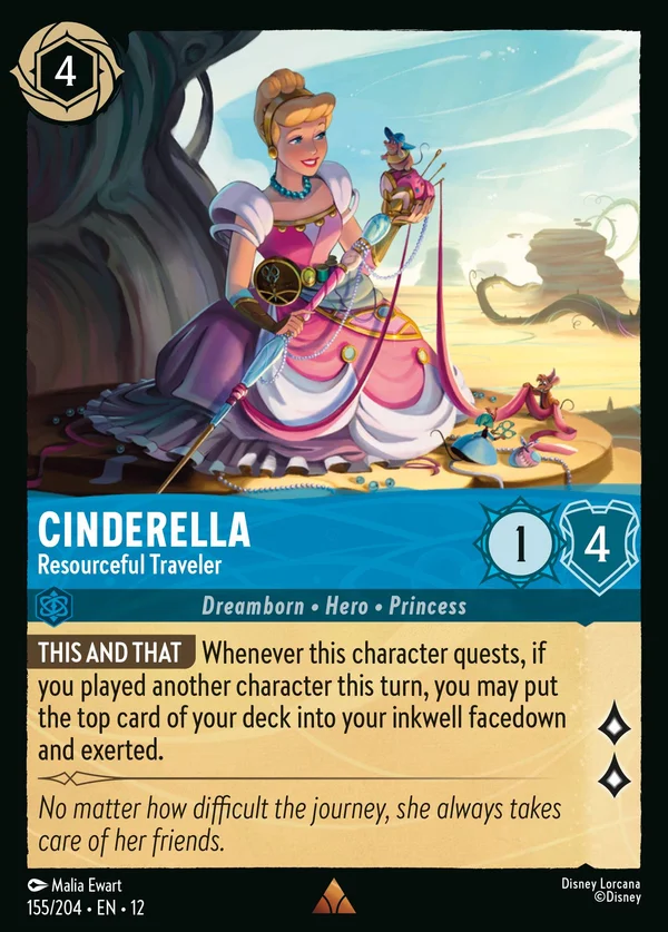 Cinderella - Resourceful Traveler — Disney Lorcana Character card from Wilds Unknown