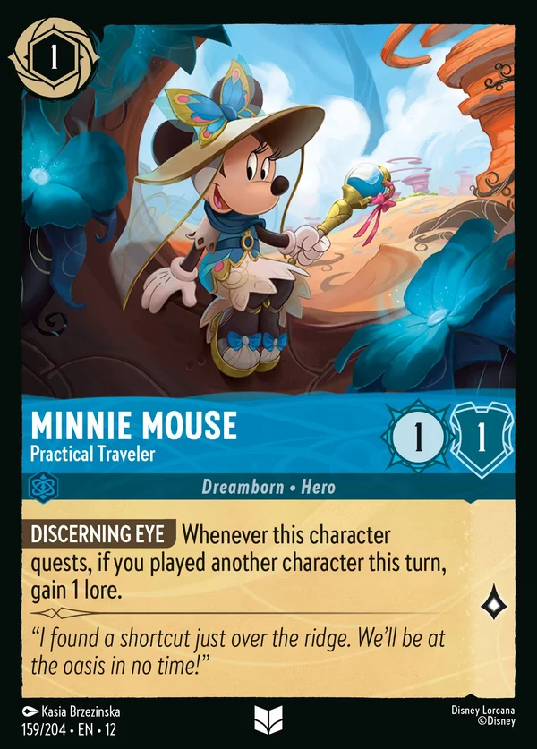 Minnie Mouse - Practical Traveler — Disney Lorcana Character card from Wilds Unknown