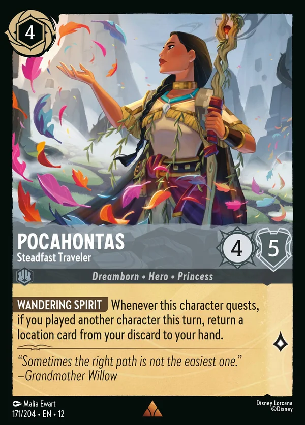 Pocahontas - Steadfast Traveler — Disney Lorcana Character card from Wilds Unknown