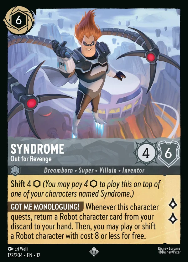 Syndrome - Out for Revenge — Disney Lorcana Character card from Wilds Unknown