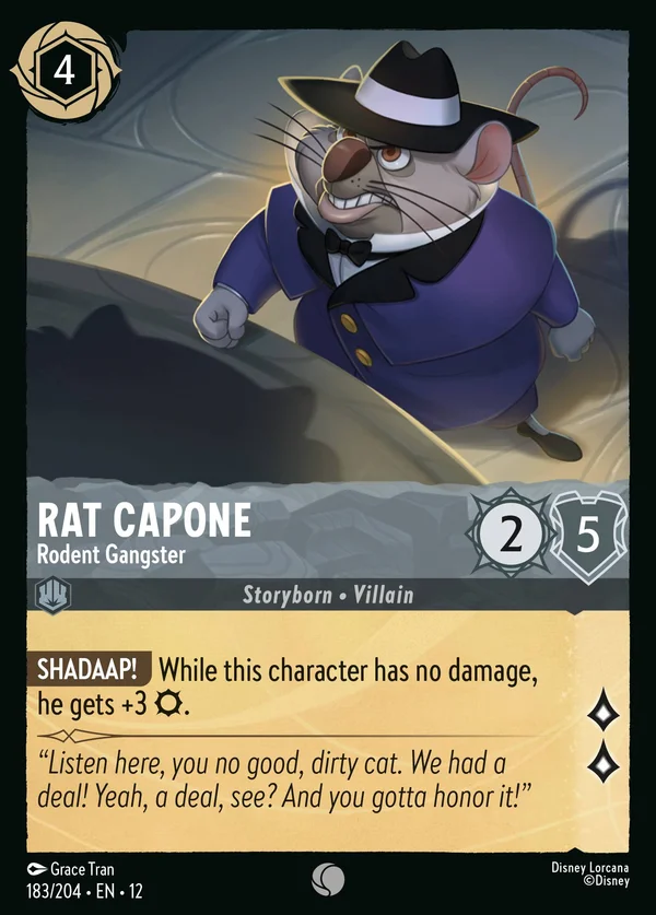 Rat Capone - Rodent Gangster — Disney Lorcana Character card from Wilds Unknown