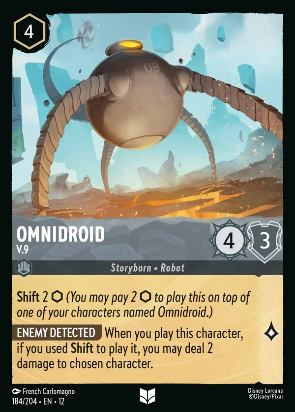 Omnidroid - V.9 — Disney Lorcana Character card from Wilds Unknown