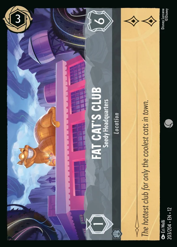 Fat Cat's Club - Seedy Headquarters — Disney Lorcana Location card from Wilds Unknown