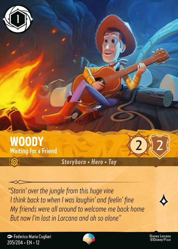 Woody - Waiting for a Friend — Disney Lorcana Character card from Wilds Unknown
