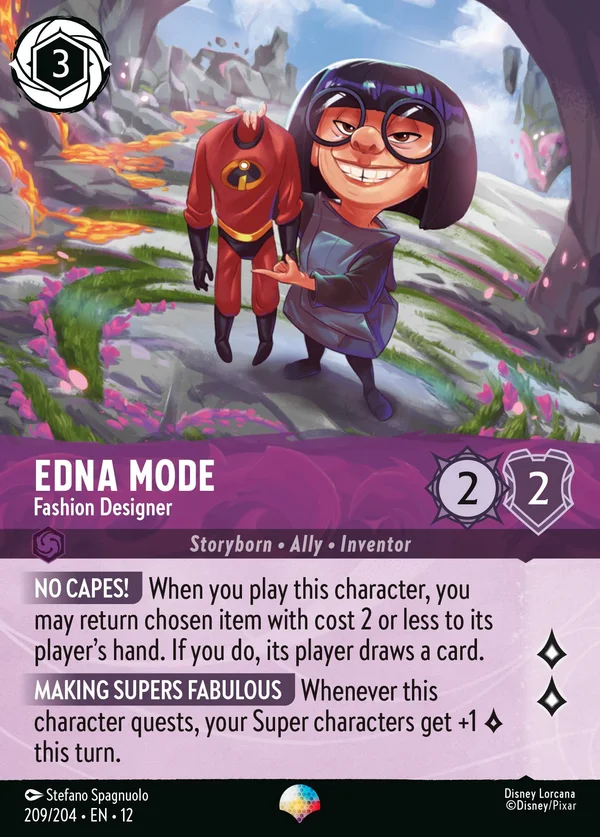 Edna Mode - Fashion Designer — Disney Lorcana Character card from Wilds Unknown