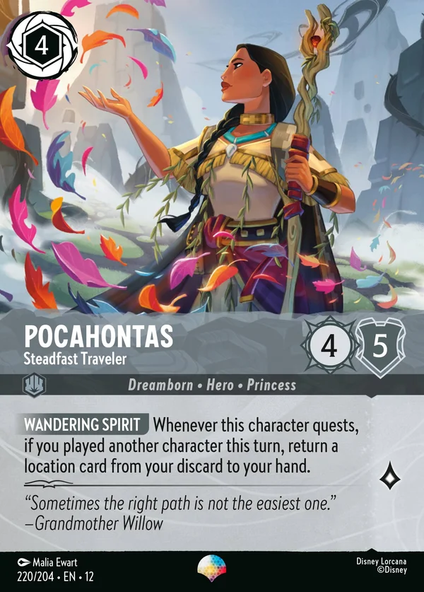 Pocahontas - Steadfast Traveler — Disney Lorcana Character card from Wilds Unknown
