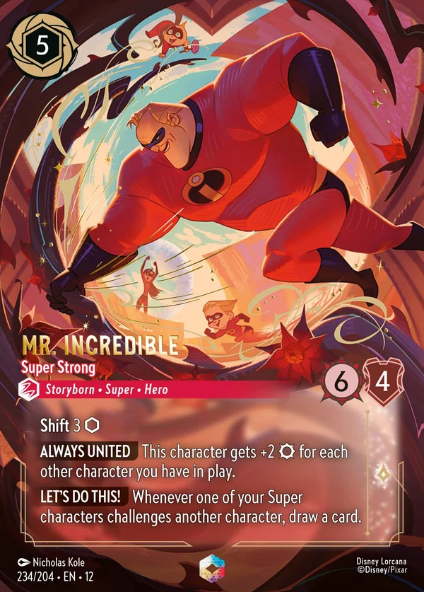 Mr. Incredible - Super Strong — Disney Lorcana Character card from Wilds Unknown