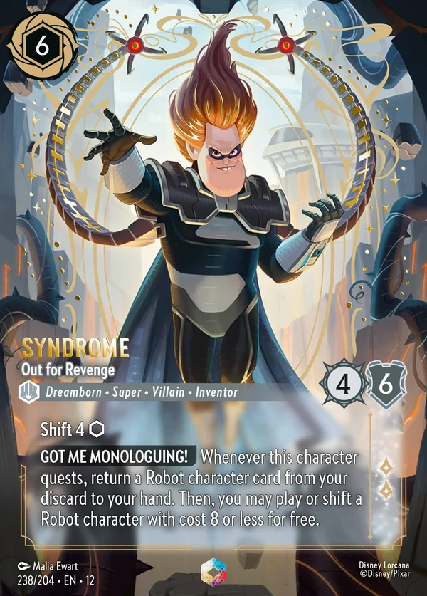 Syndrome - Out for Revenge — Disney Lorcana Character card from Wilds Unknown