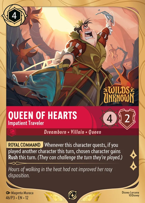 Queen of Hearts - Impatient Traveler — Disney Lorcana Character card from Wilds Unknown
