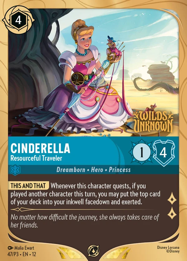 Cinderella - Resourceful Traveler — Disney Lorcana Character card from Wilds Unknown