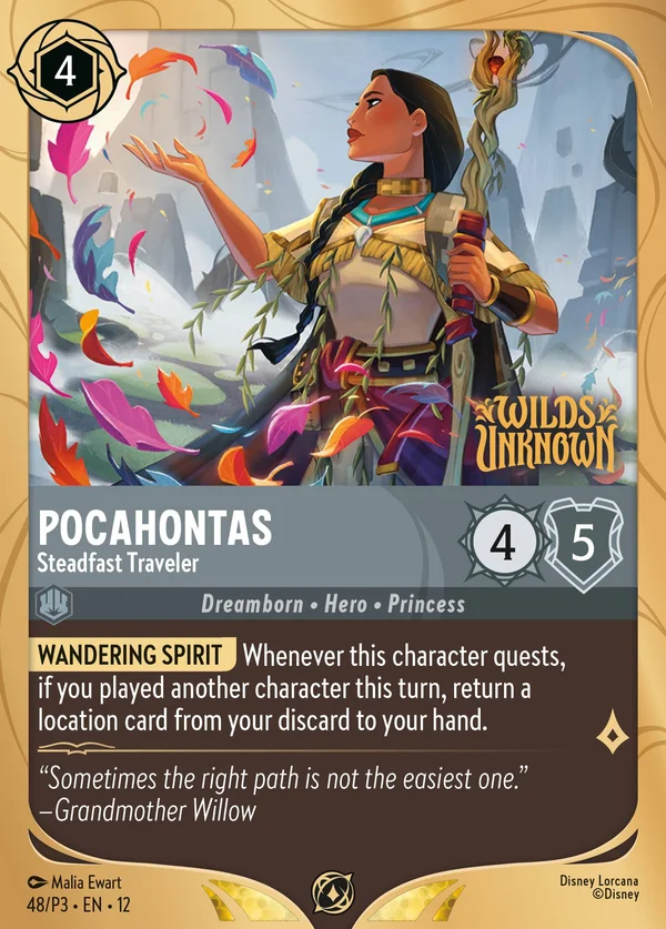 Pocahontas - Steadfast Traveler — Disney Lorcana Character card from Wilds Unknown