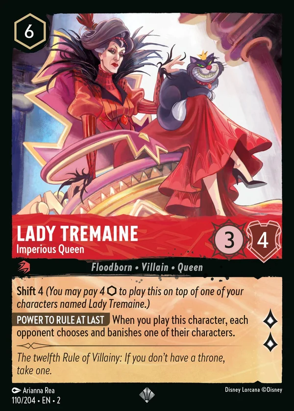 Lady Tremaine - Imperious Queen — Disney Lorcana Character card from Rise of the Floodborn