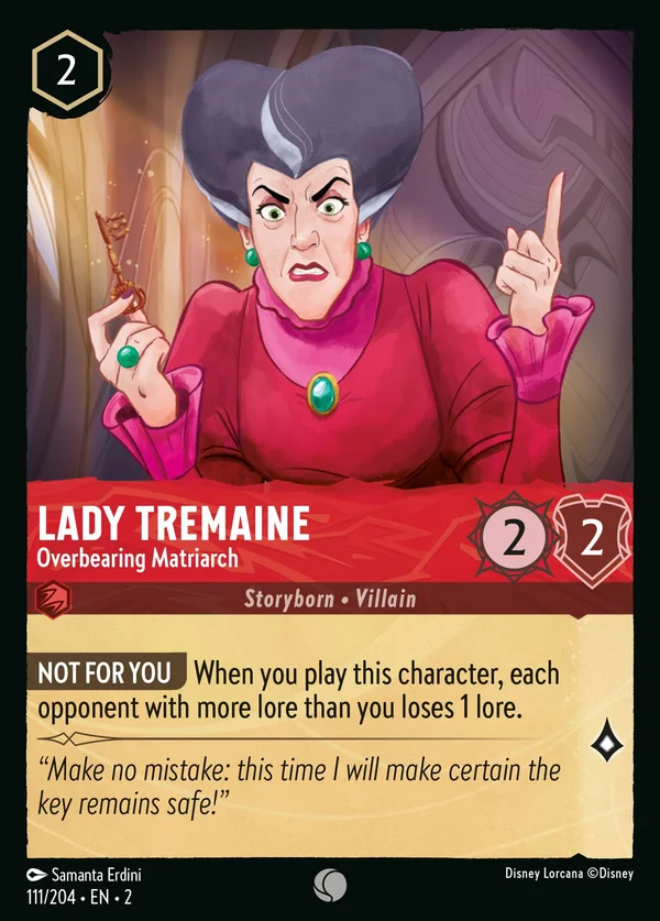 Lady Tremaine - Overbearing Matriarch — Disney Lorcana Character card from Rise of the Floodborn