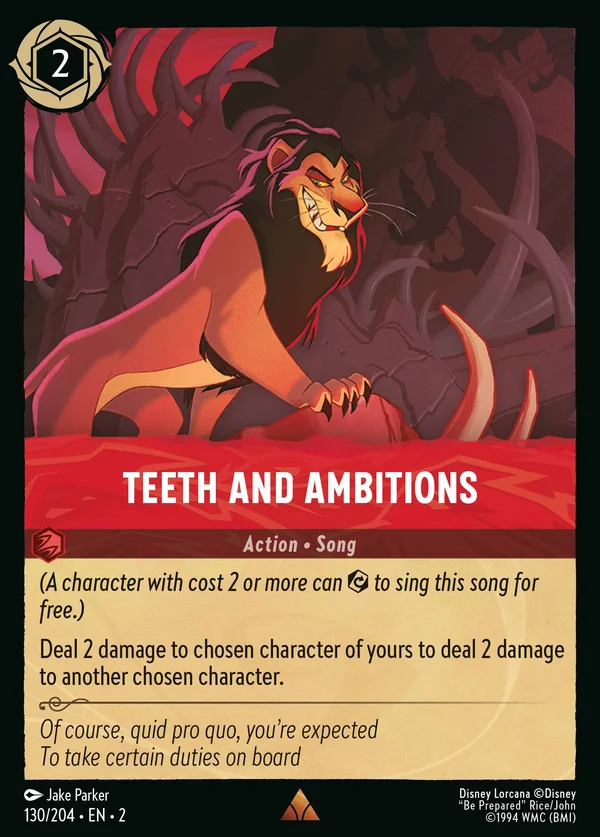 Teeth and Ambitions — Disney Lorcana Action card from Rise of the Floodborn