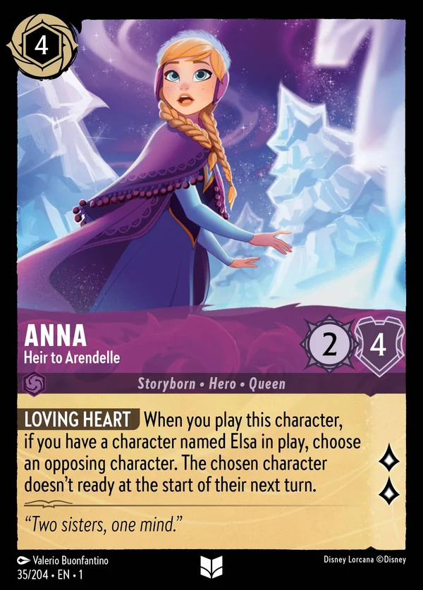 Anna - Heir to Arendelle — Disney Lorcana Character card from The First Chapter