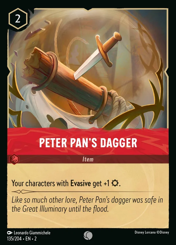 Peter Pan's Dagger — Disney Lorcana Item card from Rise of the Floodborn