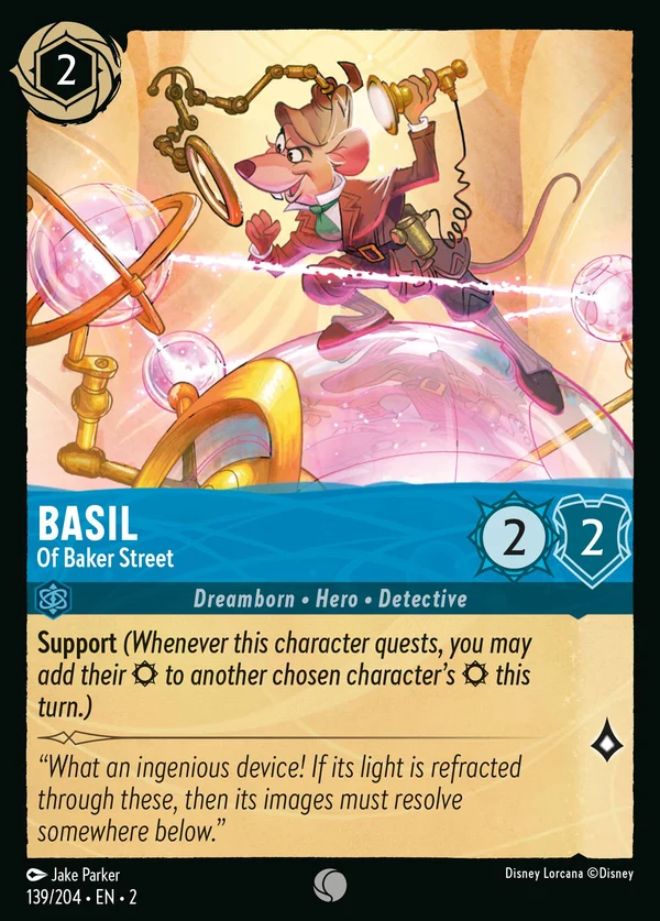 Basil - Of Baker Street — Disney Lorcana Character card from Rise of the Floodborn