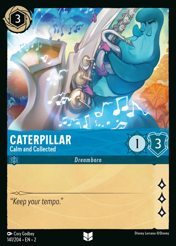 Caterpillar - Calm and Collected — Disney Lorcana Character card from Rise of the Floodborn