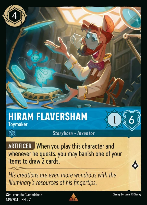 Hiram Flaversham - Toymaker — Disney Lorcana Character card from Rise of the Floodborn
