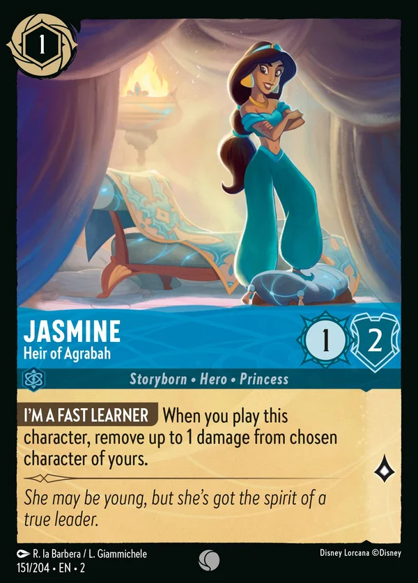 Jasmine - Heir of Agrabah — Disney Lorcana Character card from Rise of the Floodborn