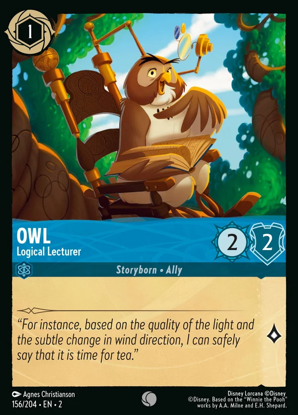 Owl - Logical Lecturer — Disney Lorcana Character card from Rise of the Floodborn