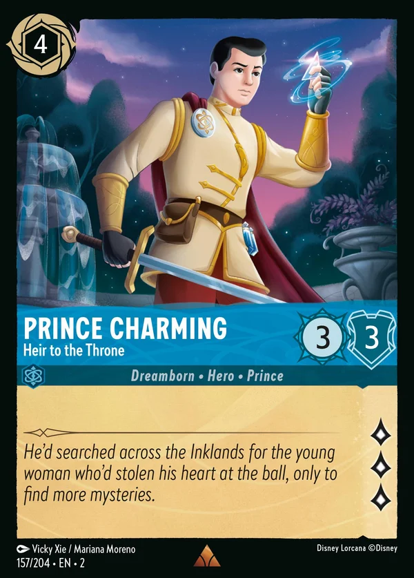 Prince Charming - Heir to the Throne — Disney Lorcana Character card from Rise of the Floodborn