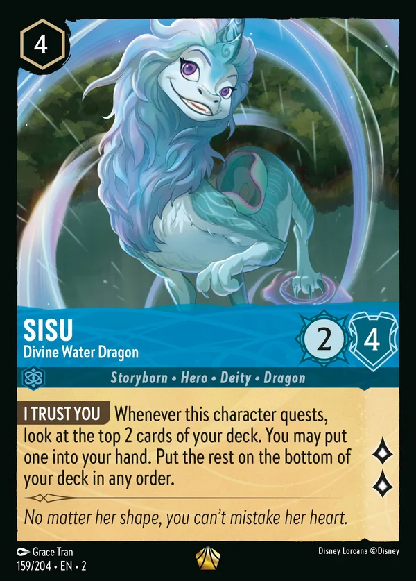 Sisu - Divine Water Dragon — Disney Lorcana Character card from Rise of the Floodborn