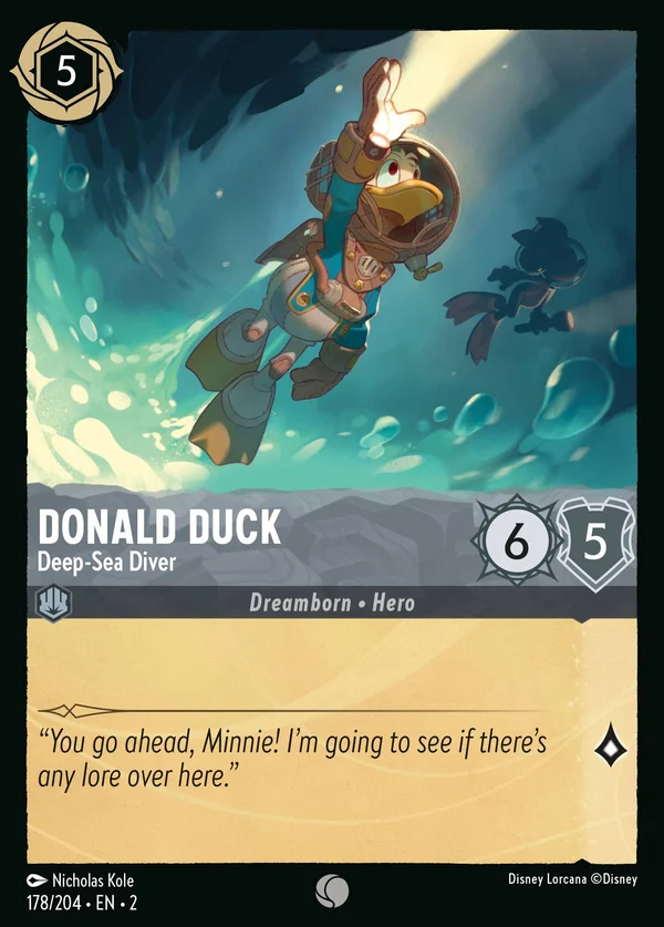 Donald Duck - Deep-Sea Diver — Disney Lorcana Character card from Rise of the Floodborn
